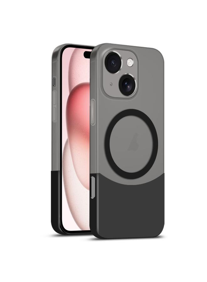 S-TOP Case For iPhone 15 Plus Dual Color Stitching MagSafe Magnetic PC Phone Case - Image 1