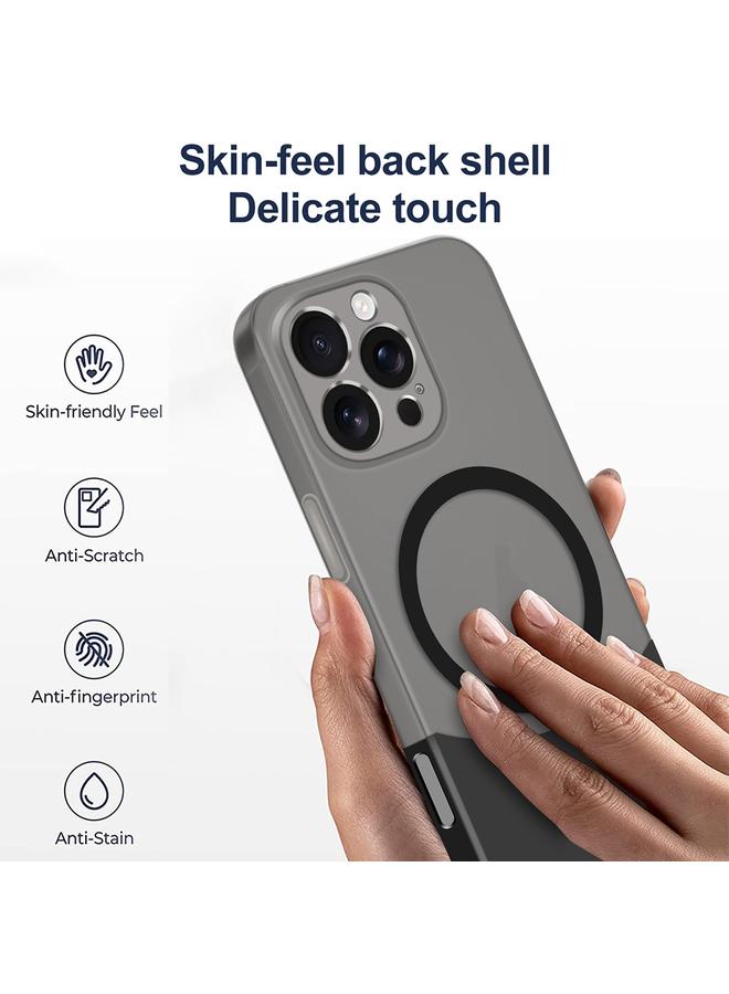 S-TOP Case For iPhone 15 Plus Dual Color Stitching MagSafe Magnetic PC Phone Case - Image 3