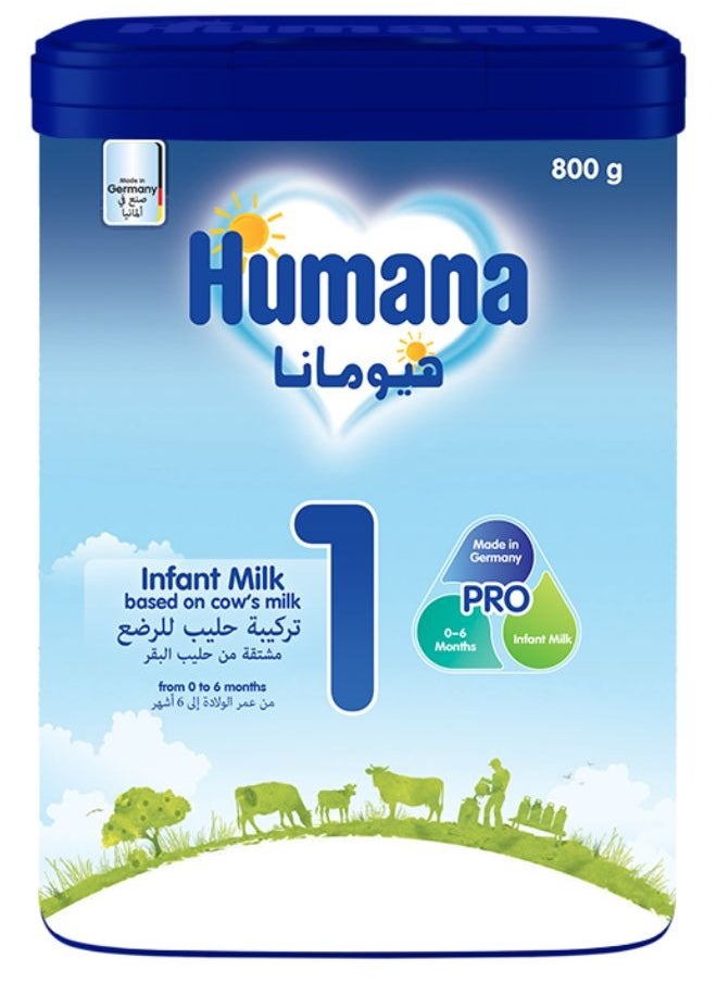 هيومانا حليب الأطفال المرحلة 1 من 0 إلى 6 أشهر تركيبة الأطفال 800جم  - Image 1