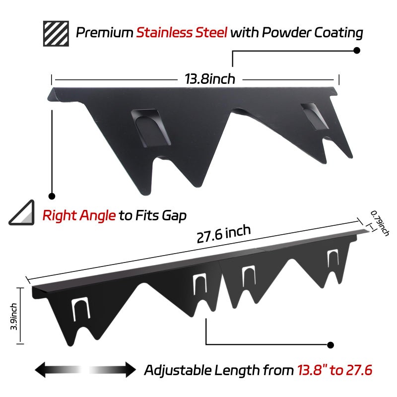 Cleaneat Acpulse Stainless Steel Stove Counter Gap Cover (2 Pack)  Stove Guard  Stove Gap Filler For Kitchen  Range Trim Kit  Easy Clean With Heat Resistant  Adjustable Length 13.8  To 27.6 - Image 3