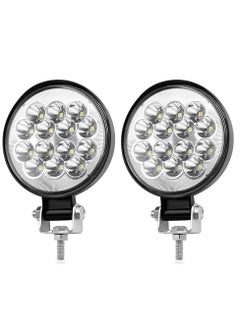 KASTWAVE LED Fog Lights, Round 3 Inch Slim Pods Spot White Driving Reverse Small Circle Work Light Bar Kit for Jeep Truck Off-Road ATV UTV SUV Car Motorcycle Boat Tractor Hood Bumper Mount (2 Pack)  - Image 1