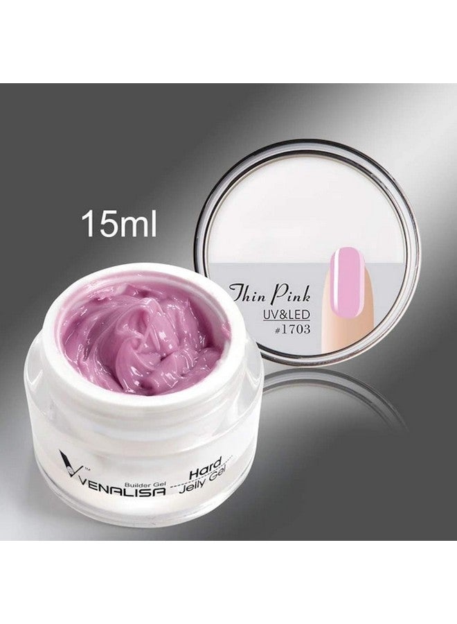 Venalisa 15ml Nail Extension Builder Hard Jelly Gel nail art french nail DIY gum Poly Nail Gel hard jelly builder nail extend gel (1703_Thin Pink) - Image 2