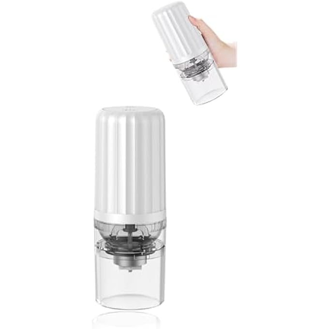 Honwor Compact Auto Conical Burr Coffee Grinder  Rechargeable Stepless Adjustment Easy PushButton White - Image 1