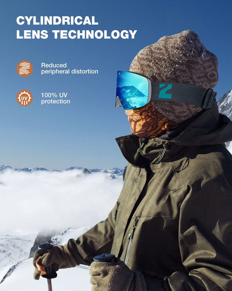 ZIONOR X11 Ski Goggles Magnetic Cylindrical Snowboard Snow Goggles for Men Women - Image 4