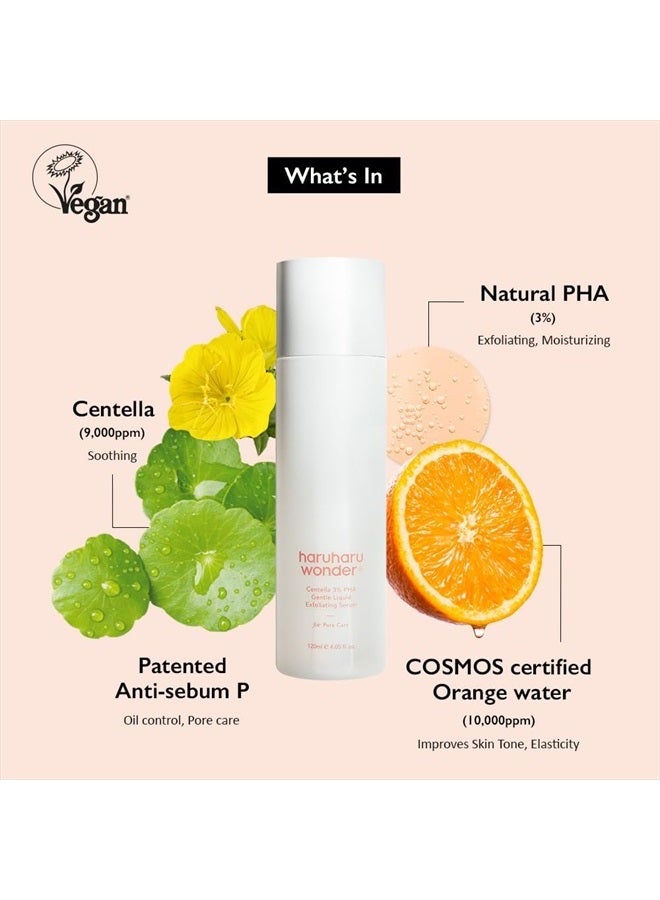 HARUHARU Haruharu Wonder Centella 3% PHA Gentle Liquid Exfoliating Serum 120ml | Hypoallergenic, PHA ingredients | Vegan, Crurelty Free, EWG-Green - Image 3
