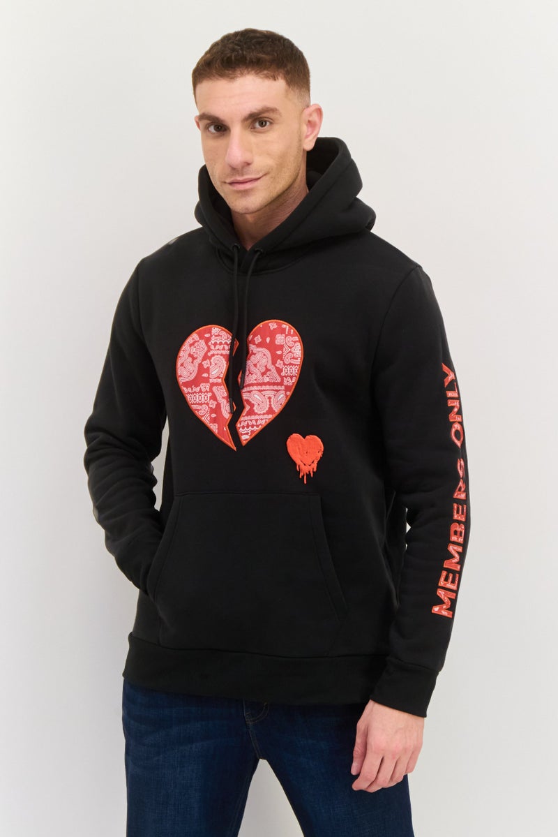 MEMBERS ONLY Men Hooded Embroidered Long Sleeves Sweatshirt, Black - Image 1