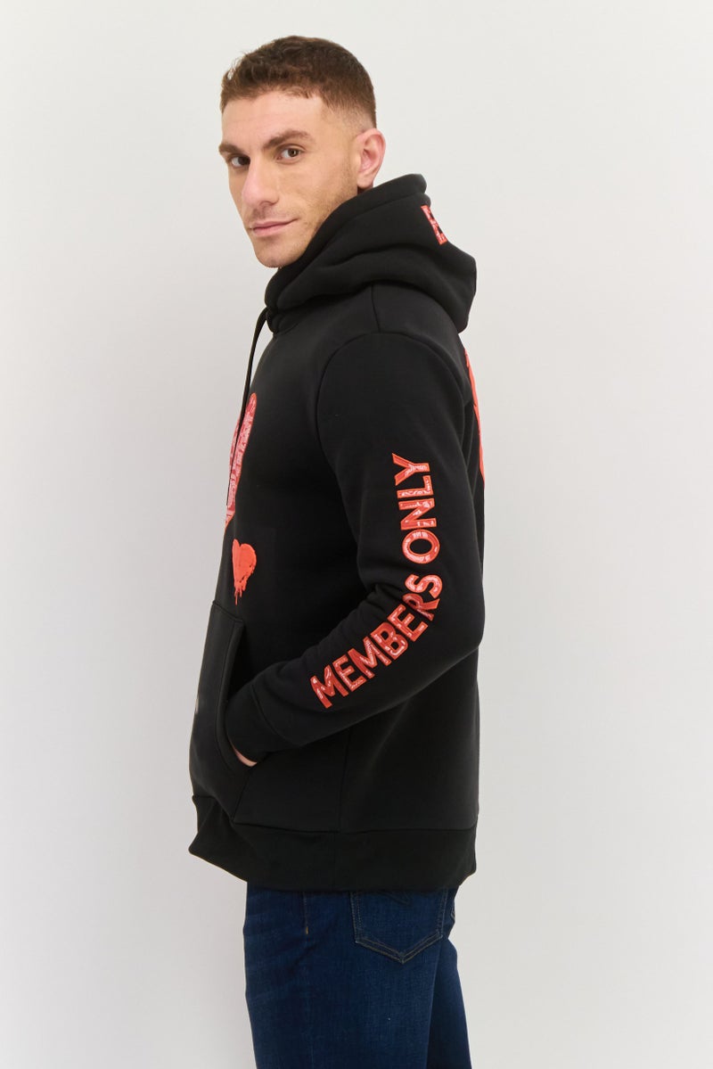 MEMBERS ONLY Men Hooded Embroidered Long Sleeves Sweatshirt, Black - Image 2