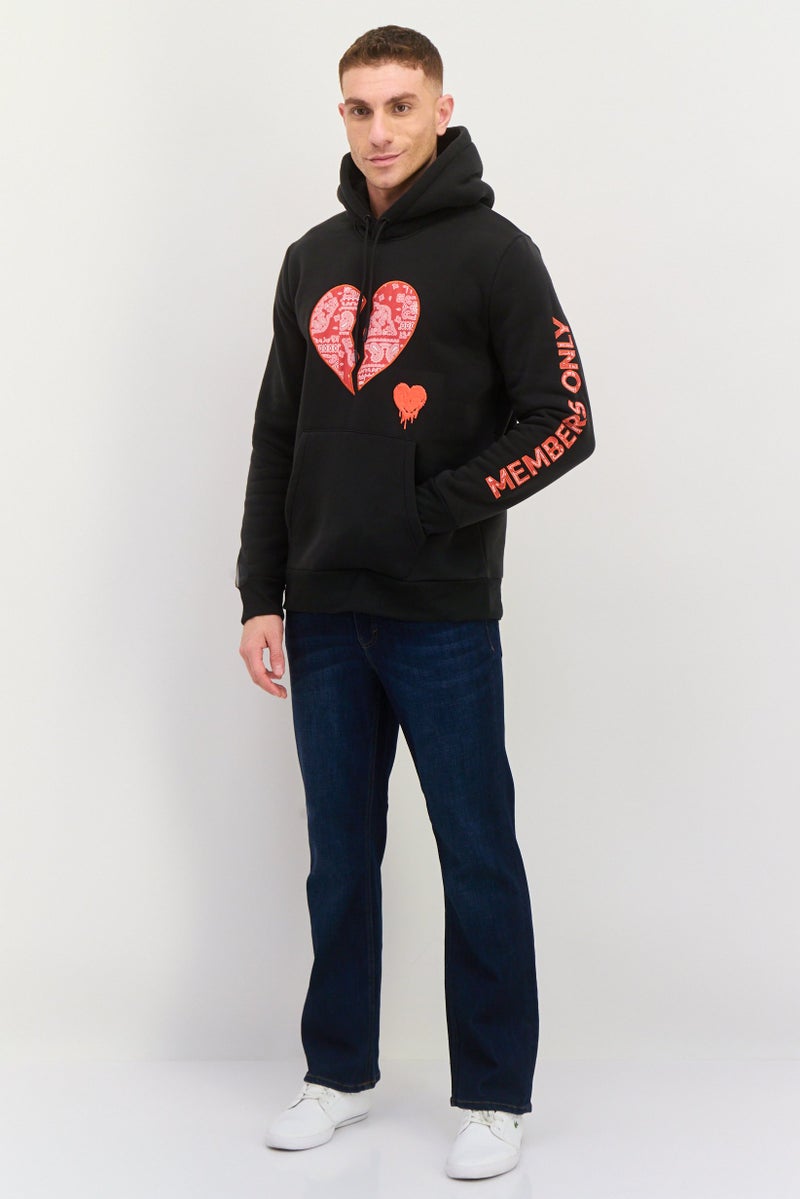 MEMBERS ONLY Men Hooded Embroidered Long Sleeves Sweatshirt, Black - Image 4