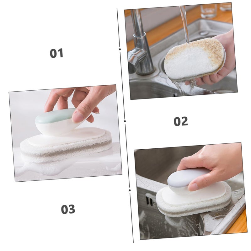 3 Pack Kitchen Cleaning Brush Set Durable Scrubber Sponge for Dishes Toilet - Image 4