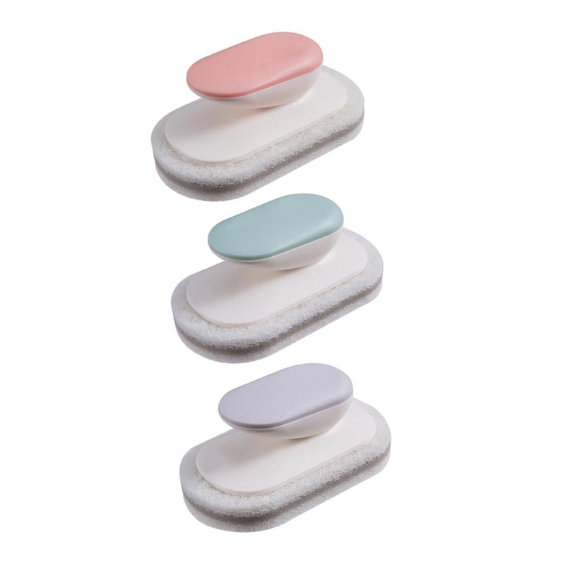3 Pack Kitchen Cleaning Brush Set Durable Scrubber Sponge for Dishes Toilet - Image 2