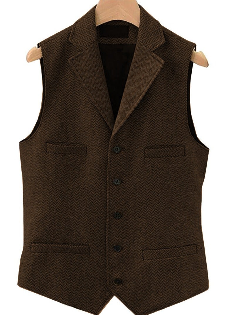 KUYING New Fashionable Herringbone Patterned Suit Vest  - Image 1