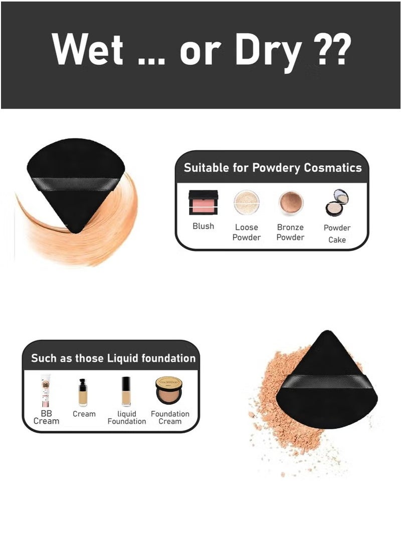4 قطع من إسفنجات المكياج المثلثة، استخدام مزدوج، مزج مثالي، لمسة نهائية طبيعية، منفوشات بودرة، أساسيات المكياج، إكسسوارات المكياج - Image 4