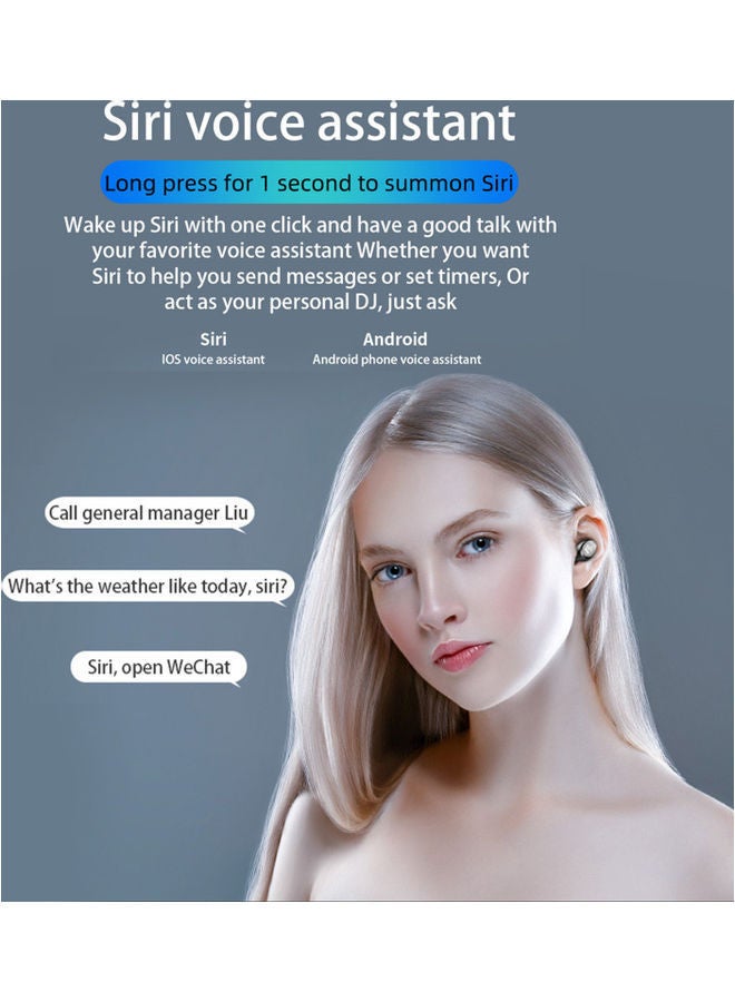 NIBEMINENT F9-2 Bluetooth In-Ear Earbuds With Charging Case White - Image 2