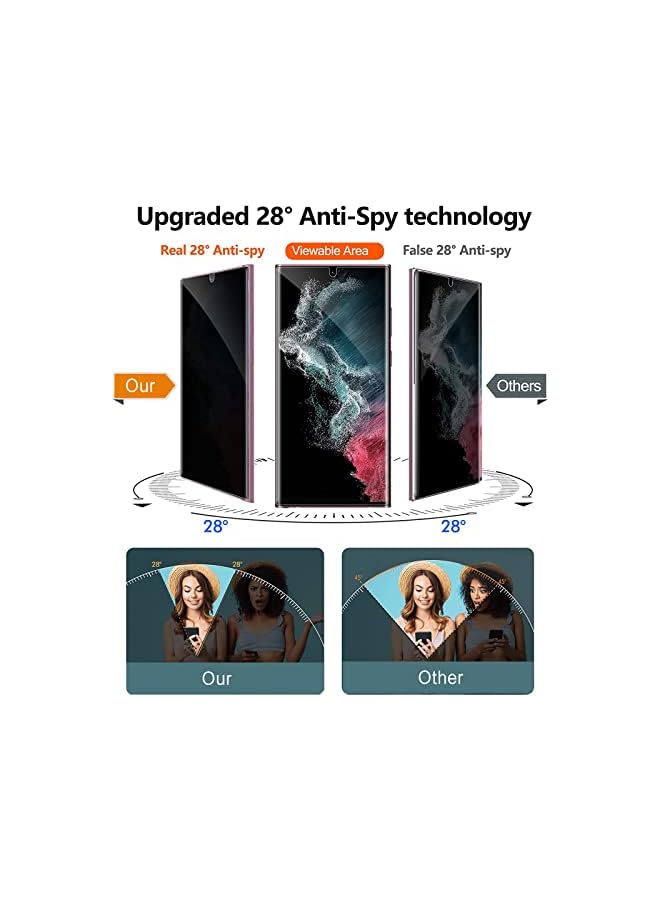 PROMASS متوافق مع واقي شاشة الخصوصية لهاتف Samsung S23 Ultra 5G، غشاء بديل للشاشة مضاد للتجسس لهاتف Galaxy S23 Ultra مقاس 6.8 بوصة [ليس زجاجًا] - Image 3