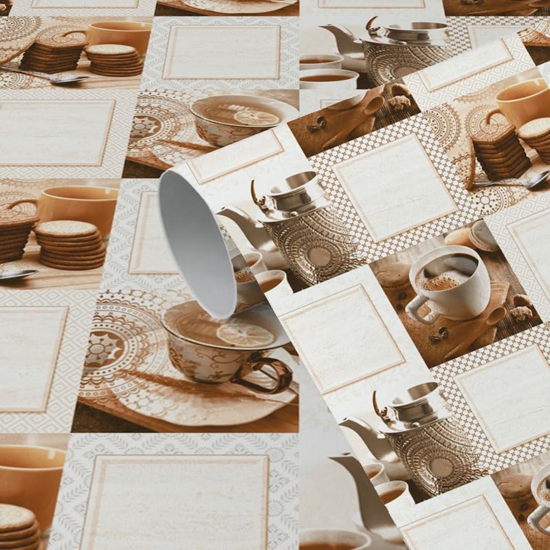 WallDaddy 3D Wallpapers for Kitchen Waterproof Extra Large (40x200) Cm Kitchen Wallpapers oilproof | Self Adhesive Wallpapers Vinyl Stickers for Kitchen | Kitchen Wallpapers for Walls.(BrownKitchen) - Image 1