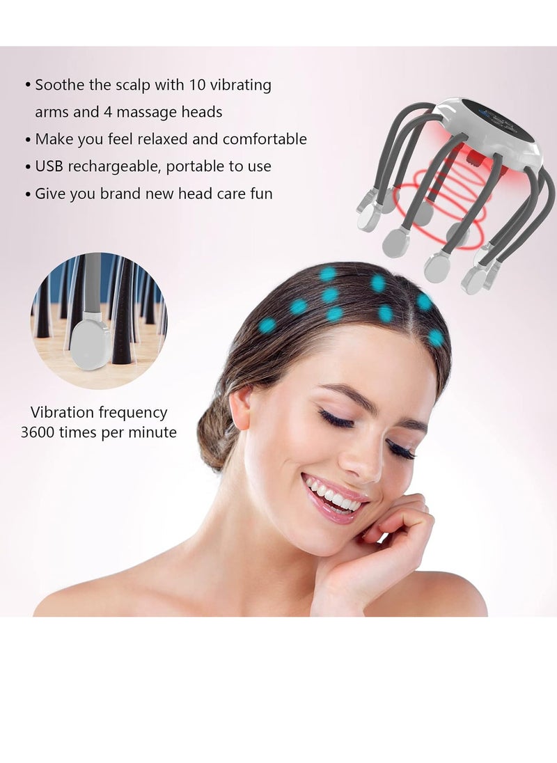 RATSAW - Multidimensional Head Massage Claws 10 Arrays of 360-Degree Point Distribution with 6 Adjustable Modes Electric Scalp Massager That Can Promote Hair Growth Relieve Stress Ideal Gift for Both Men and - Image 1