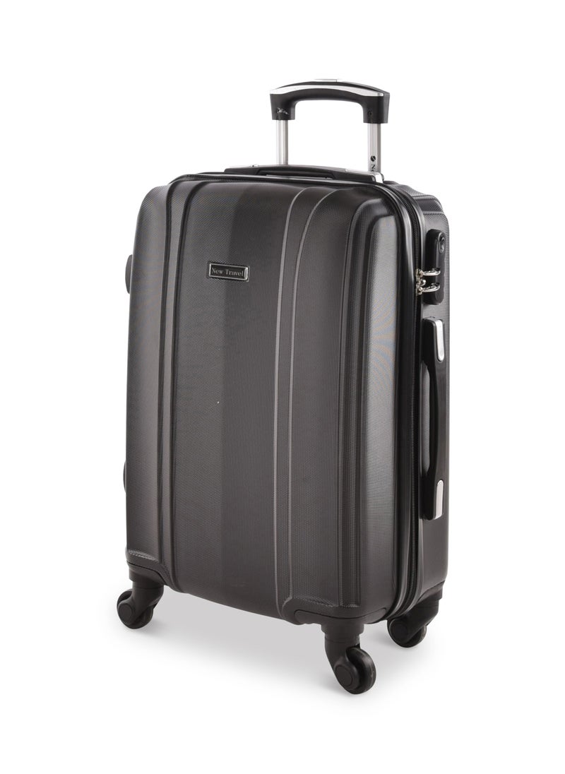 NEW TRAVEL - New Travel Carry on Cabin Luggage, Hard ABS Material Travel Trolley Bag with 4 Spinner Wheels and Combination Lock, 20 Inch, 0141-20, Black - Image 1