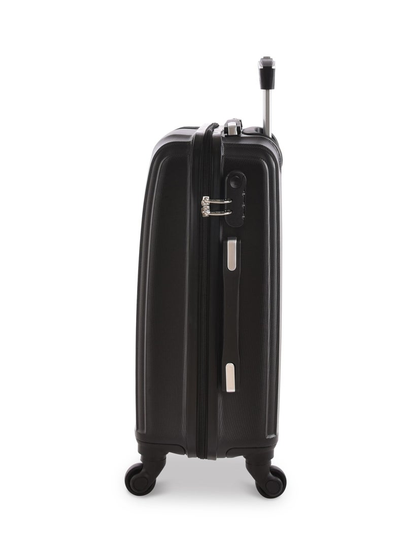 NEW TRAVEL - New Travel Carry on Cabin Luggage, Hard ABS Material Travel Trolley Bag with 4 Spinner Wheels and Combination Lock, 20 Inch, 0141-20, Black - Image 1