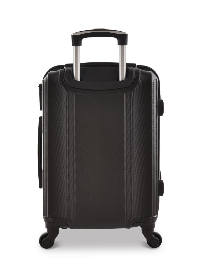 NEW TRAVEL - New Travel Carry on Cabin Luggage, Hard ABS Material Travel Trolley Bag with 4 Spinner Wheels and Combination Lock, 20 Inch, 0141-20, Black - Image 1