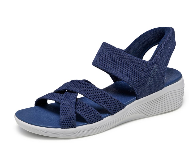 Skechers Women's ARYA - COOLING OFF Hands Free Slip-Ins, Knit Multi Strap Sling Back, Navy, 8M - Image 1