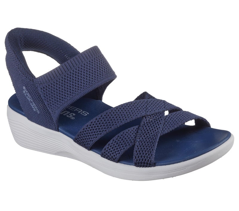 Skechers Women's ARYA - COOLING OFF Hands Free Slip-Ins, Knit Multi Strap Sling Back, Navy, 8M - Image 3