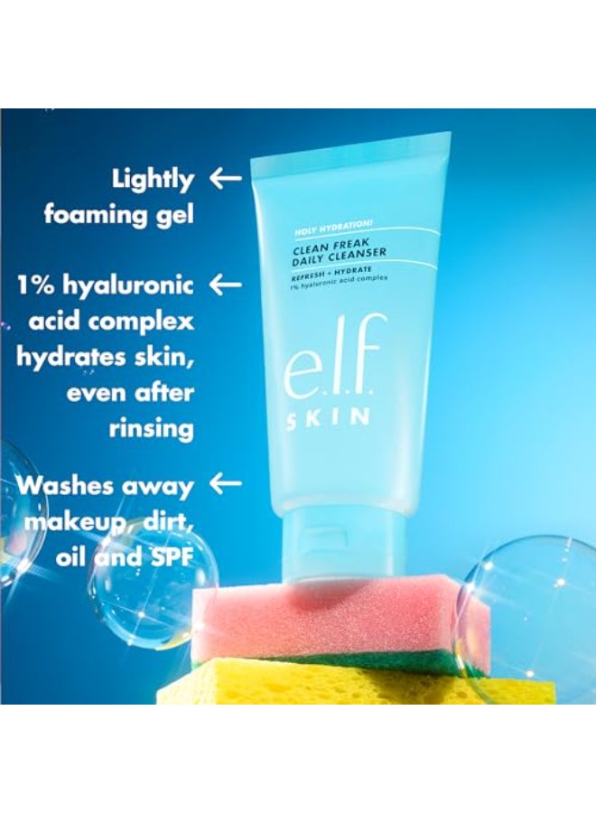 elf SKIN Holy Hydration Clean Freak Daily Cleanser Mini Gentle Hydrating Face Cleanser Made With Hyaluronic Acid Vegan CrueltyFree 1 fl oz - Image 3