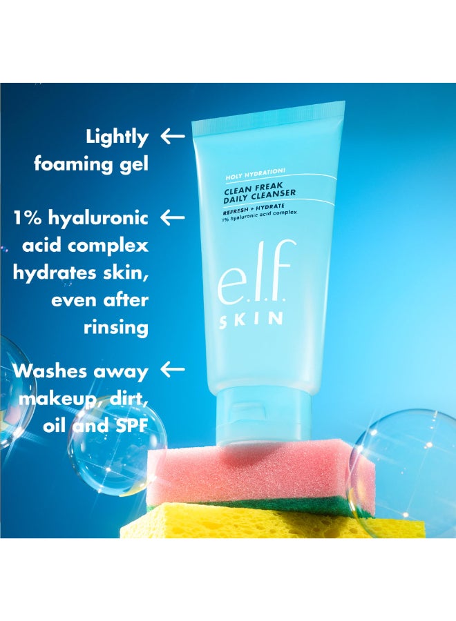 elf SKIN Holy Hydration Clean Freak Daily Cleanser Mini Gentle Hydrating Face Cleanser Made With Hyaluronic Acid Vegan CrueltyFree 1 fl oz - Image 4