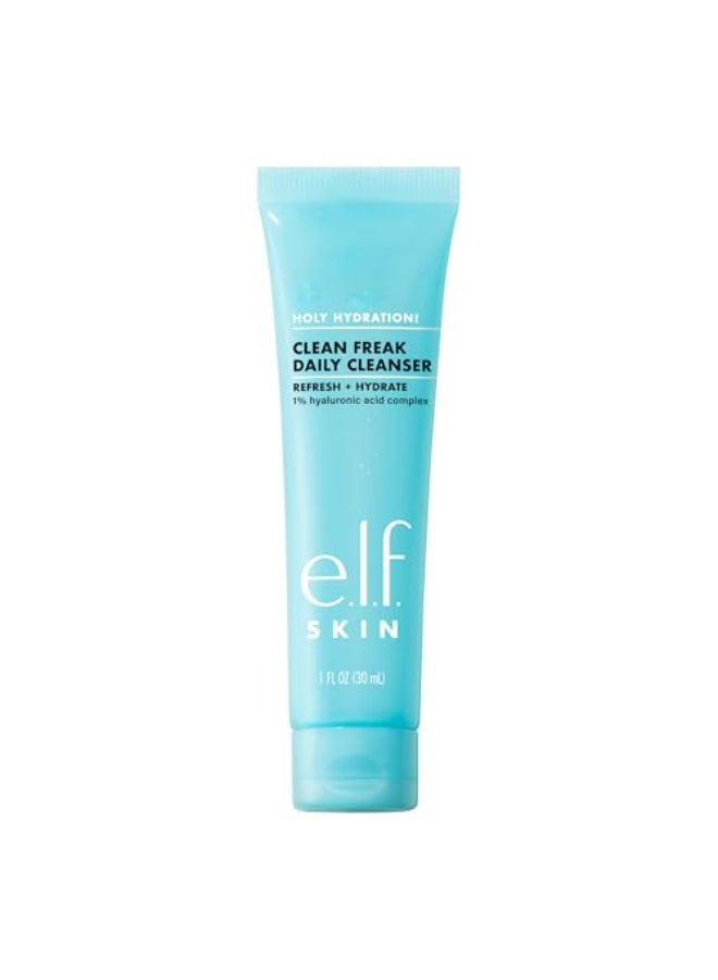 elf SKIN Holy Hydration Clean Freak Daily Cleanser Mini Gentle Hydrating Face Cleanser Made With Hyaluronic Acid Vegan CrueltyFree 1 fl oz - Image 1