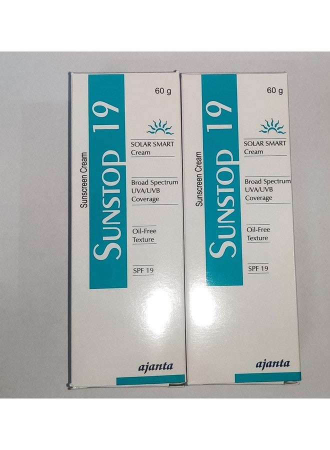 BREEMETIC Sunstop 19 Sunscreen Cream SPF 19, Best Sunblock for Face Recommended By Dermatologists (Pack of 2) 60g