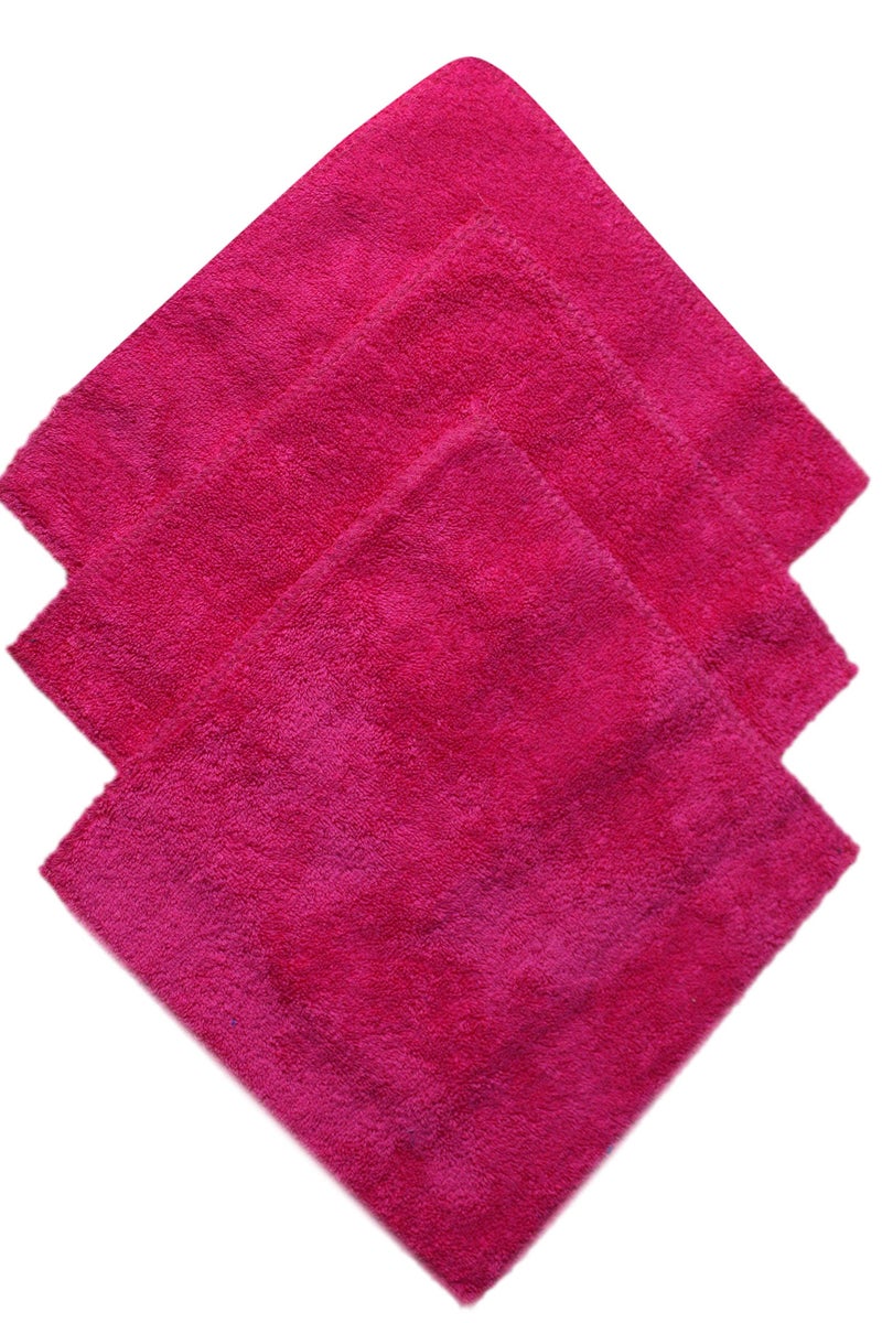 3 Piece Face Towel Set - Pink