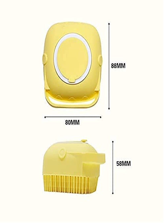 HOMETIC Silicone Soft Bath Body Double-sided Brush with Soap Dispenser Scrubber-use in Hooks Baby Shower Deep Cleaning Gentle Scrub Massage for Children, Men Women (Pack of 1) (Multi Colour) - Image 2