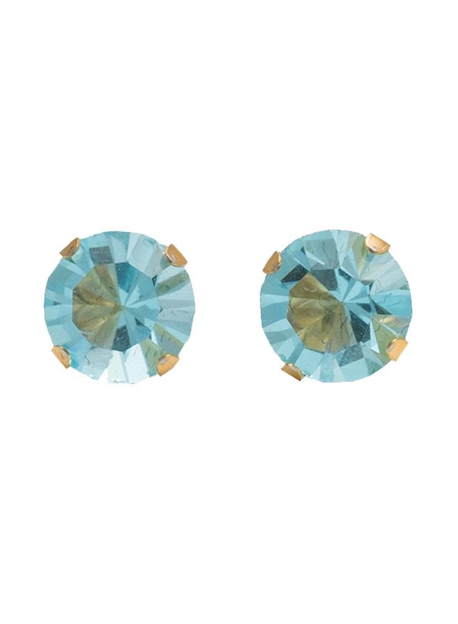 Studex 5MM March Aquamarine 24K Pure Gold Plated Ear Studs - Image 1
