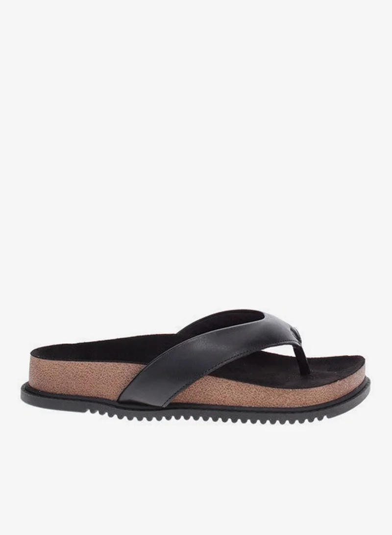 Beira Rio Ladies Flat Sandals Black | Made In Brazil