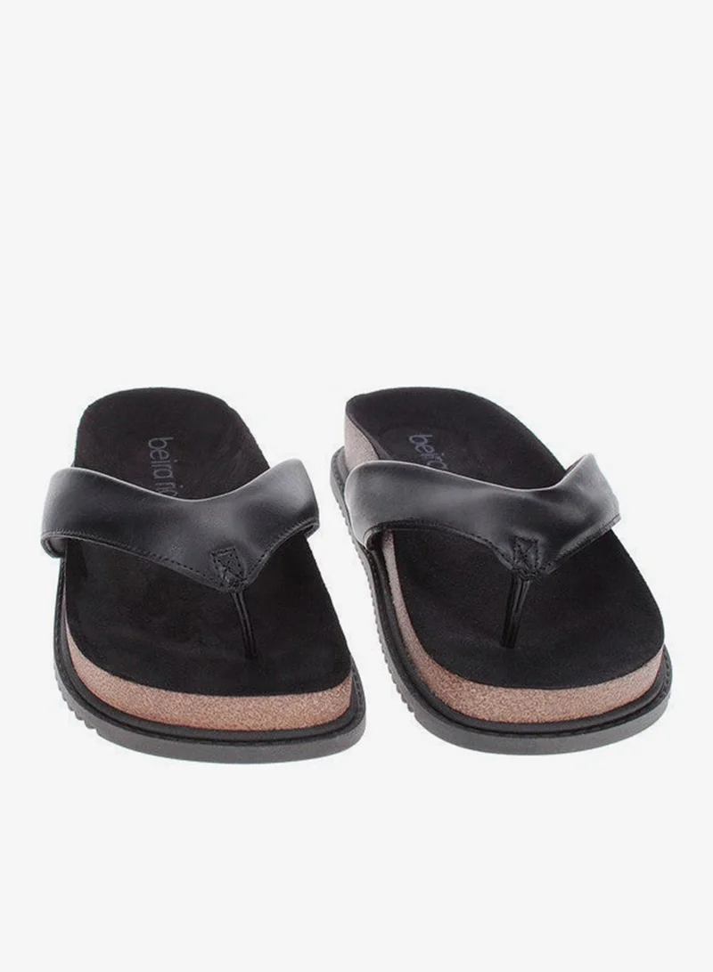 Beira Rio  Beira Rio Ladies Flat Sandals Black | Made In Brazil for Women | Best Price UAE