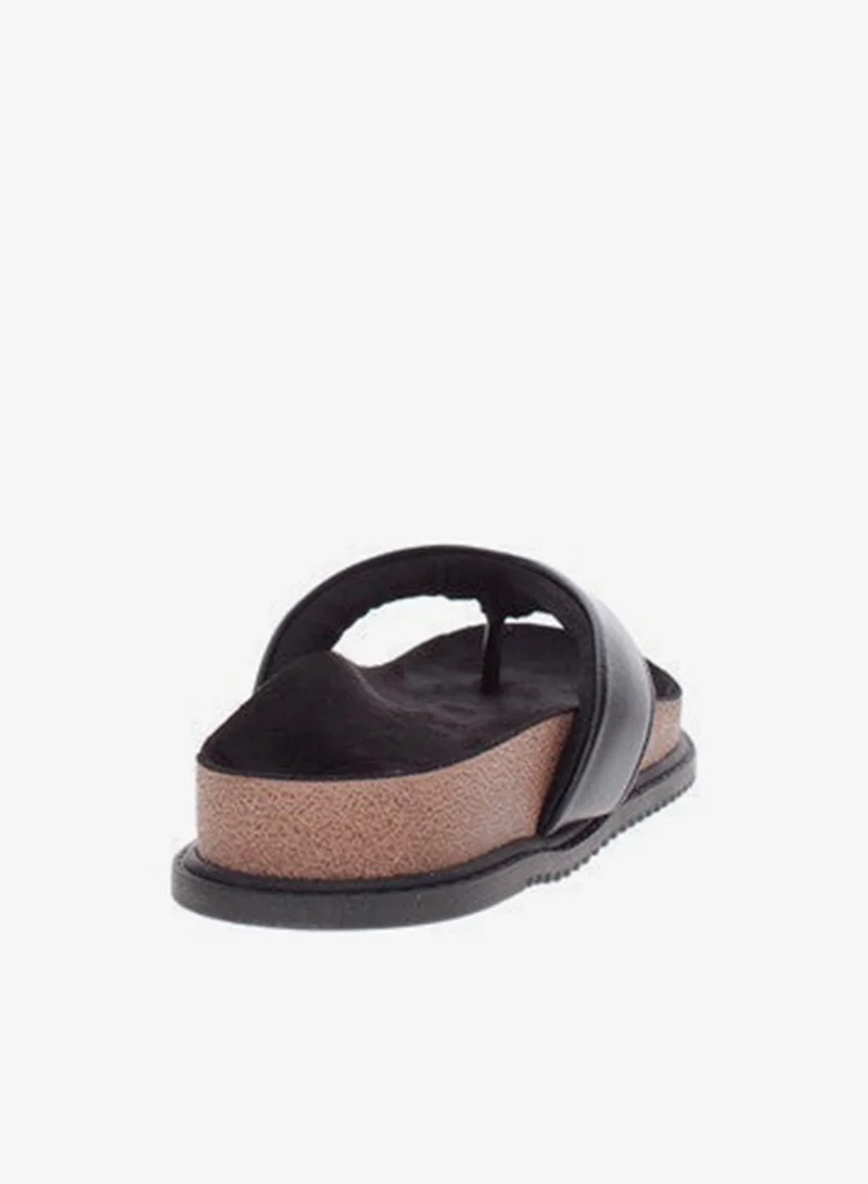 Beira Rio  Beira Rio Ladies Flat Sandals Black | Made In Brazil for Women | Best Price UAE