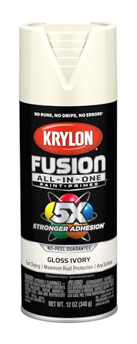 Krylon Fusion All-In-One Adhesive Spray Paint for Indoor/Outdoor Use, 12 oz, Ivory - Image 1