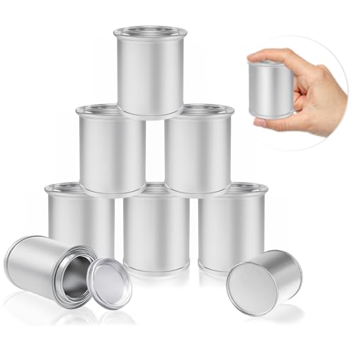 Esamploe 8 Pack Empty Metal Paint Cans with Lids(1/4 Pint Size),1/2 Cup Capacity Touch Up Paint Containers,Paint Storage Containers for Leftover Paint,Tiny Empty Unlined Pint Paint Pails - Image 1