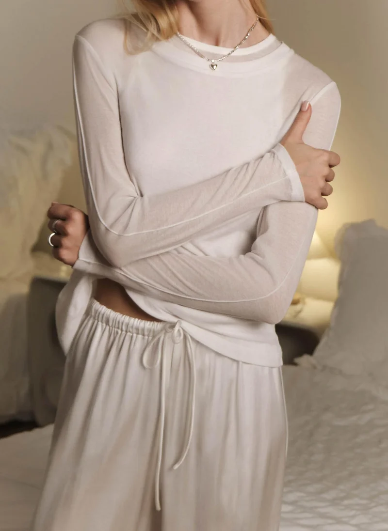 Lichi Smooth jersey straight fit longsleeve