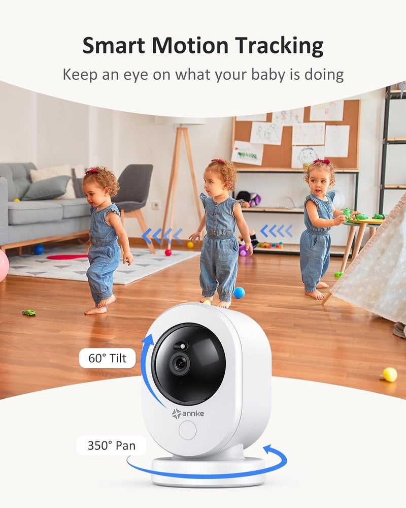 ANNKE 4K UHD Indoor Security Camera, 2.4/5 GHz WiFi Camera with 360° PTZ, Two-Way Talk, Night Vision, Smart Human Motion Detection, Cloud/SD Storage, Works with Alexa, Ideal for Baby/Pet Camera - Image 3