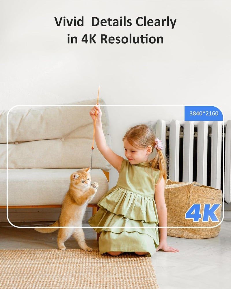 ANNKE 4K UHD Indoor Security Camera, 2.4/5 GHz WiFi Camera with 360° PTZ, Two-Way Talk, Night Vision, Smart Human Motion Detection, Cloud/SD Storage, Works with Alexa, Ideal for Baby/Pet Camera - Image 2