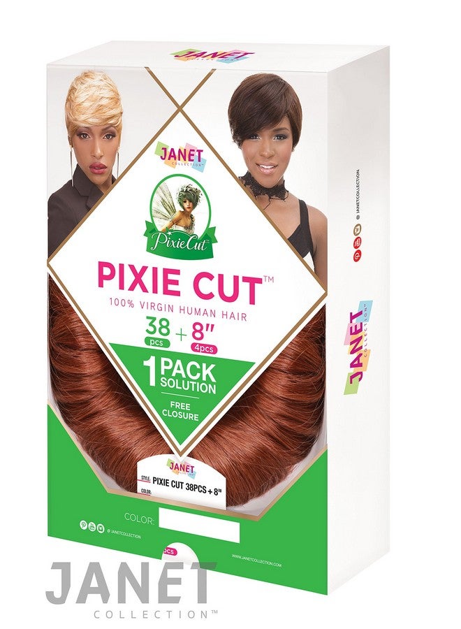 Janet Collection Pixie Cut Weave 38Pc 8" (1B) - Image 2