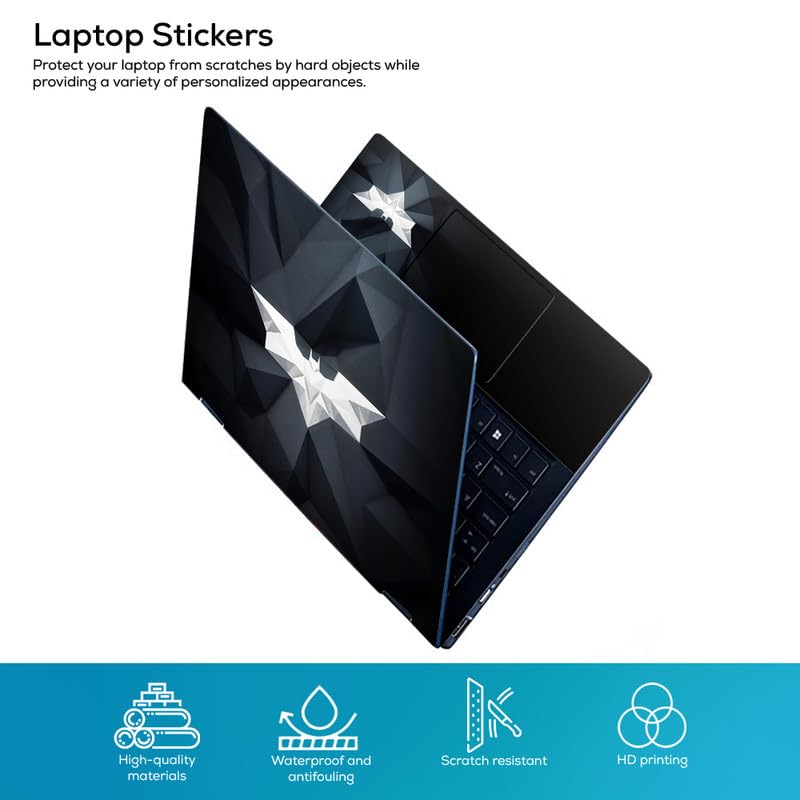Inkykart Design 11 Top+Wrist Pad Vinyl Laptop Skin/Sticker/Cover for 15 to 15.6 Inches Laptops Laminated-Removable-HD Quality Compatible for Hp-Dell-Sony-Lenovo-Asus etc.(15x10 Inches) - Image 2