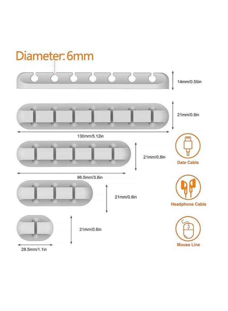Perfii 3 PCS Cable Management Clips for Power Cord USB Cable TV Cable PC Home and Office Desktop Cable with different slots 3, 5 and 7 Cables - Image 2