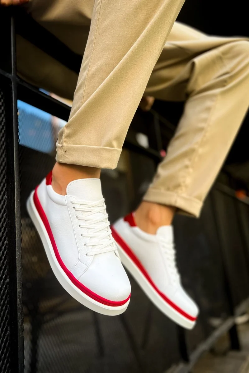 Chekich CH979 Santoni Gbt Sports Men's Shoes White/Red