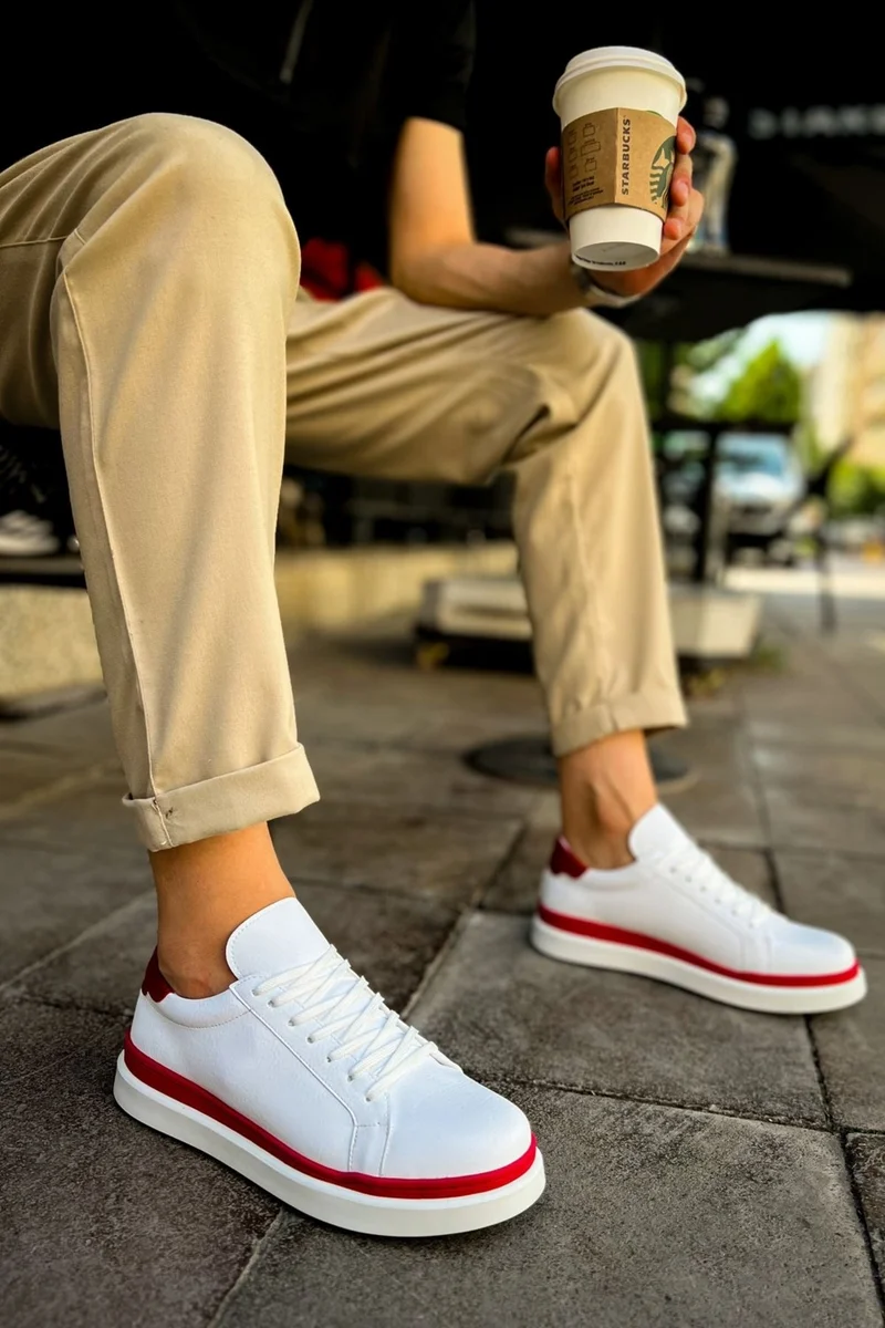 Chekich CH979 Santoni Gbt Sports Men's Shoes White/Red