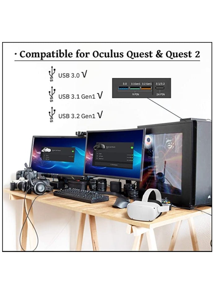 Generic - Link Cable Compatible for Oculus Quest 2 Fast Charing and PC Data Transfer USB C 3.2 Gen1 Cable for VR Headset and Gaming PC - Image 1