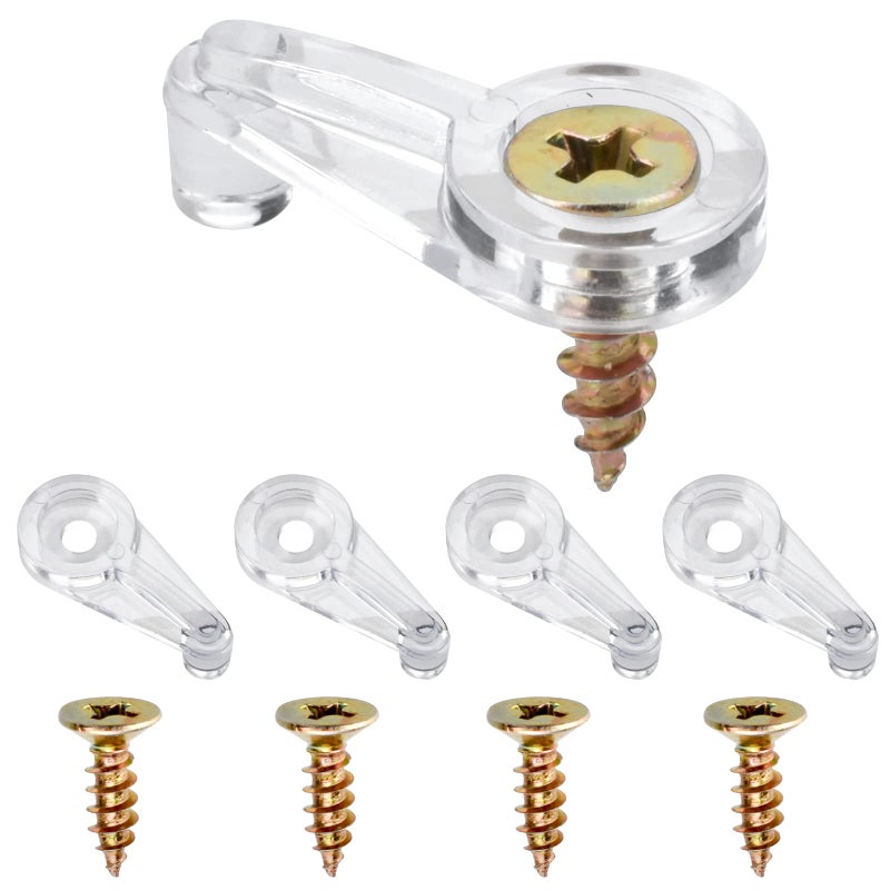 AccEncyc 50 Pack Glass Retainer Kit 45mm Clips With Screws for Fixing Cabinet Doors