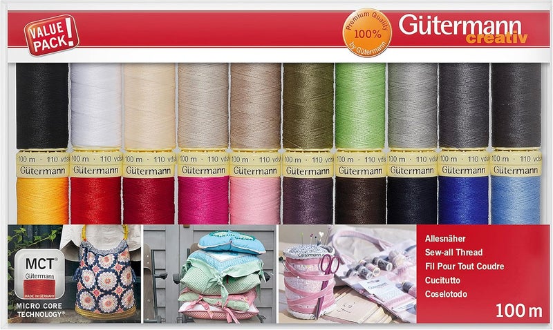 Gtermann Gutermann Thread Set: Sew-All: 100m: Pack of 20, Assorted - Image 2