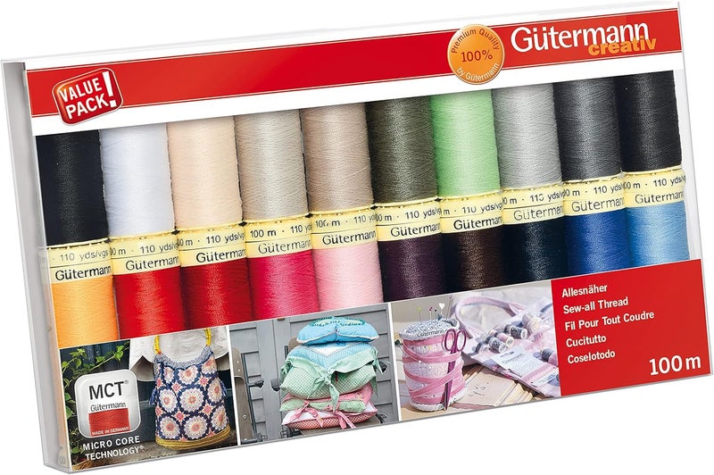 Gtermann Gutermann Thread Set: Sew-All: 100m: Pack of 20, Assorted - Image 1