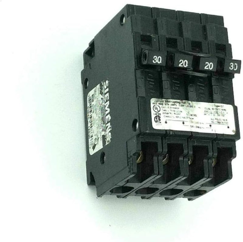 SIEMENS SIEMENS Quadplex Two Double Pole 30 Amp Outside Two Double Pole 20 Amp Inside Circuit Breaker Q23020CT2  - Image 1
